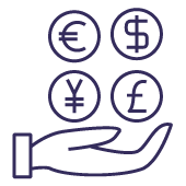 Hand holding currency symbols representing unlocked working capital