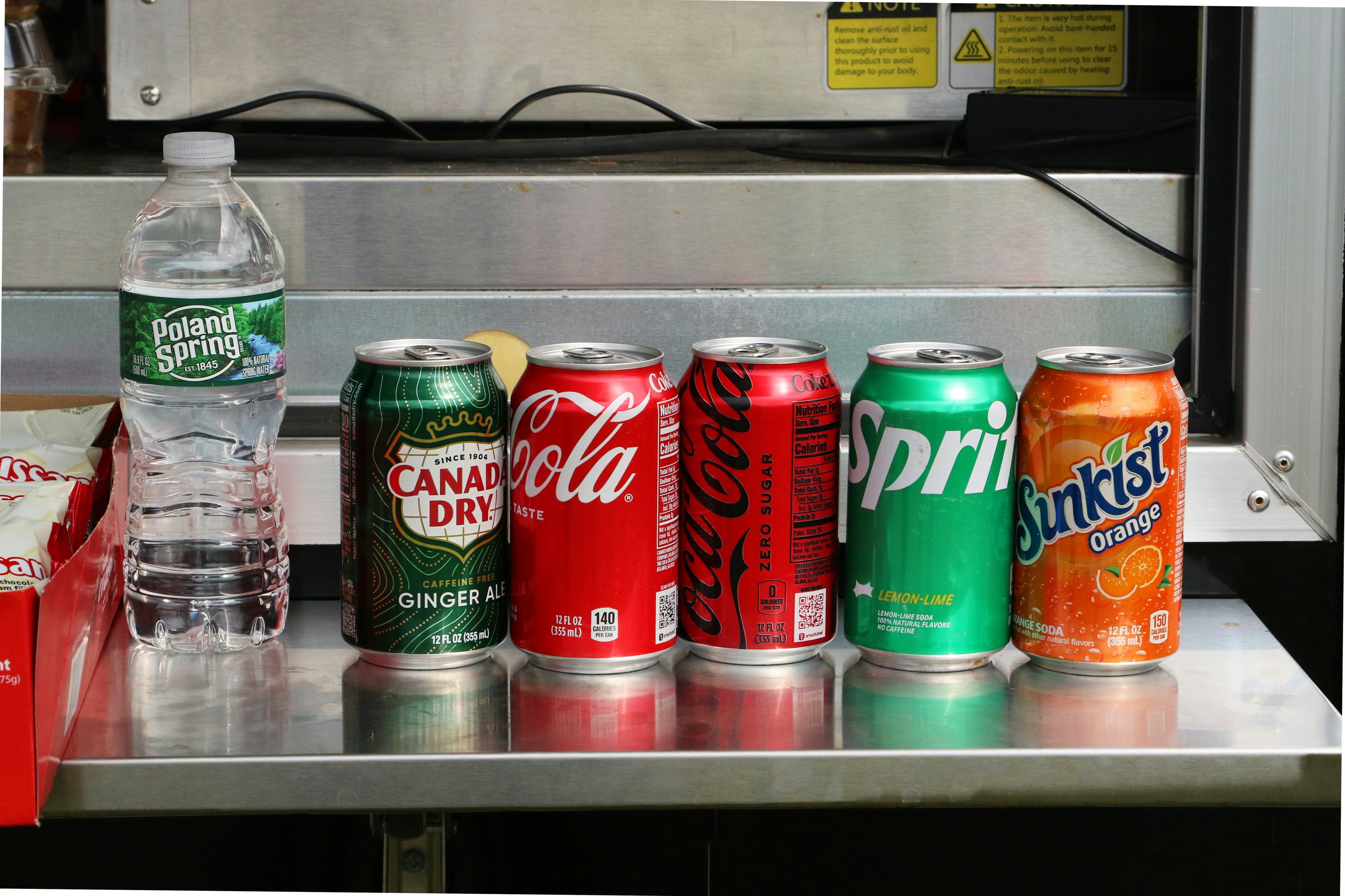Bottled water and soft drinks